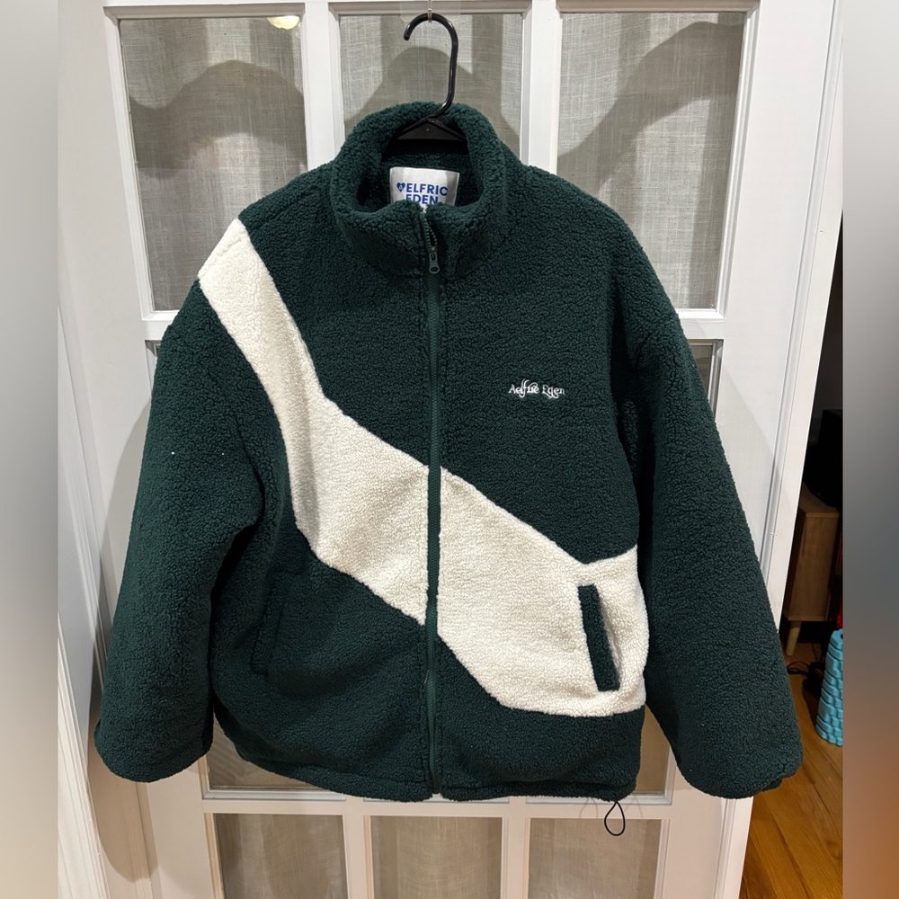 Aelfric Eden Forest Green and Cream Puffer Jacket